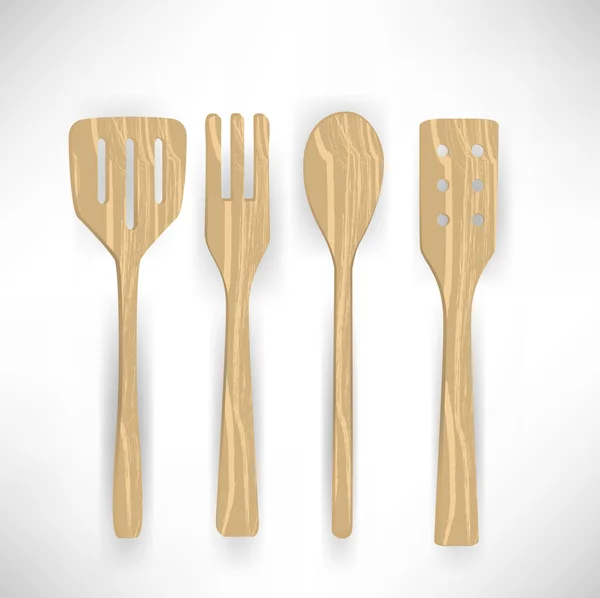 Cooking wooden utensils — Stock Vector