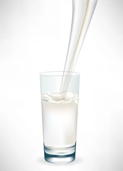 牛奶浇玻璃 — 图库矢量图片