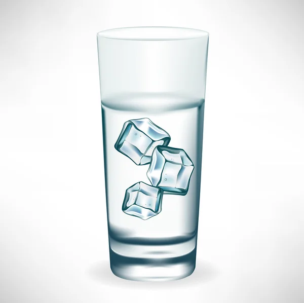Glass with water and ice — Stock Vector