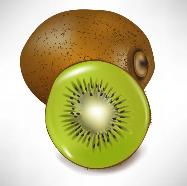 Kiwi frutas inteiras e fatia —  Vetores de Stock