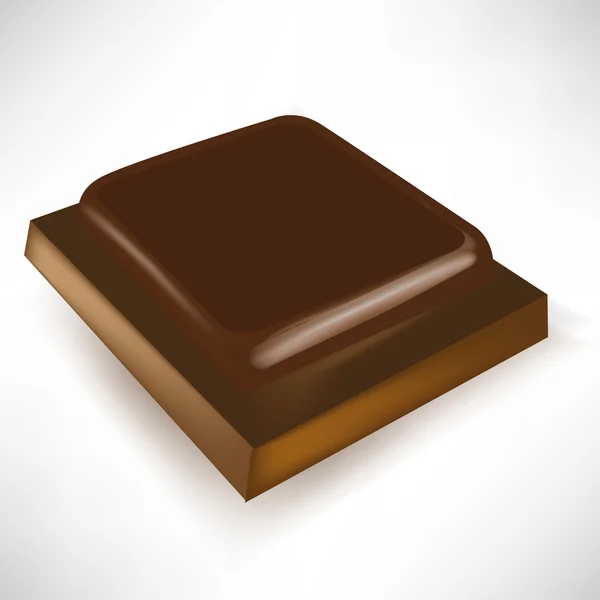 Único pedaço de chocolate em perspectiva — Vetor de Stock