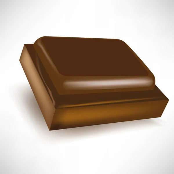 Single chocolate piece in perspective — Stock Vector