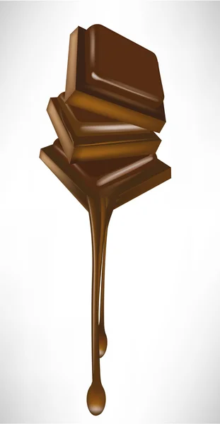 Morceaux de chocolat fondant — Image vectorielle
