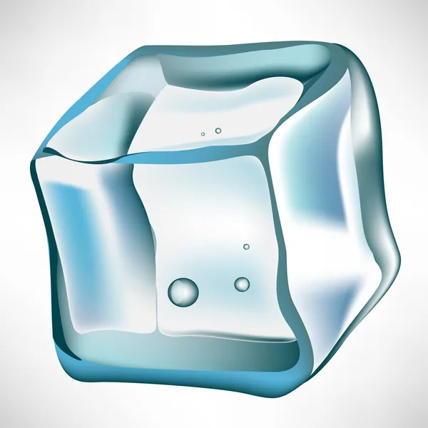 Простой кубик льда изолирован на белом — стоковый вектор
