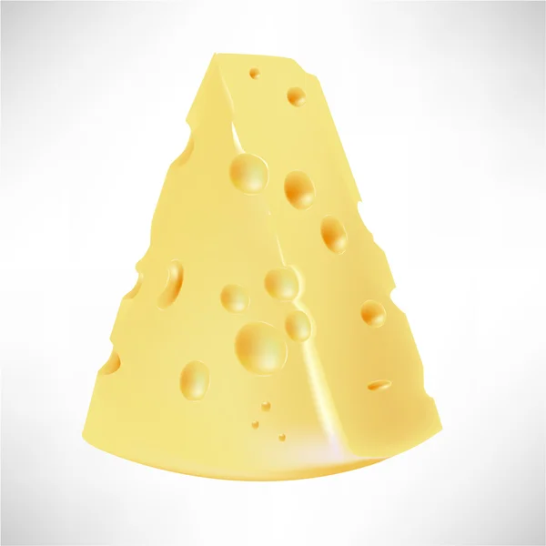 Único pedaço de queijo — Vetor de Stock