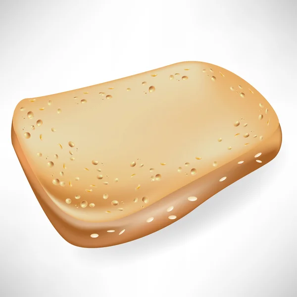 Enda skiva bröd isolerade — Stock vektor