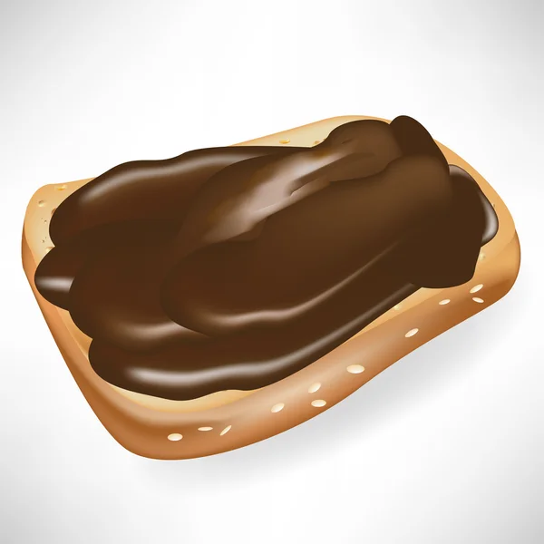 Einfacher Toast mit Schokoladencreme — Stockvektor