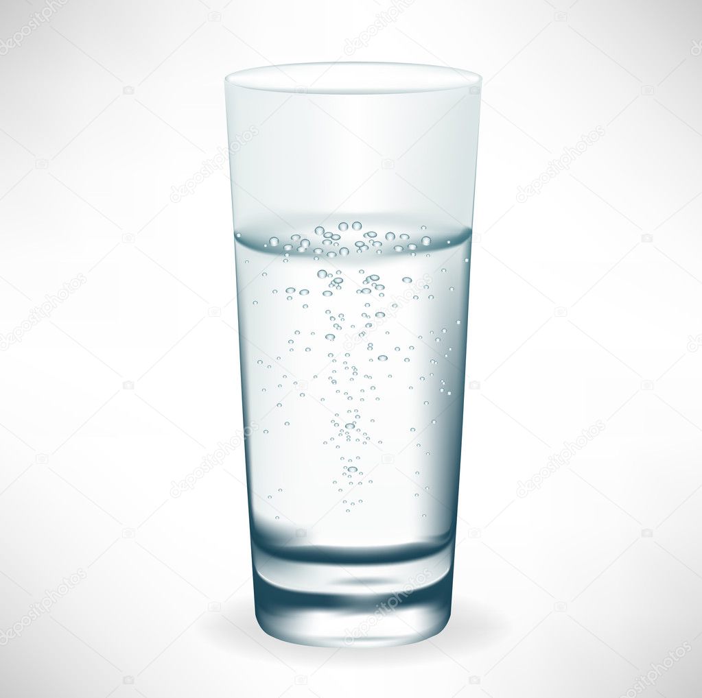 simple tall glass of mineral water