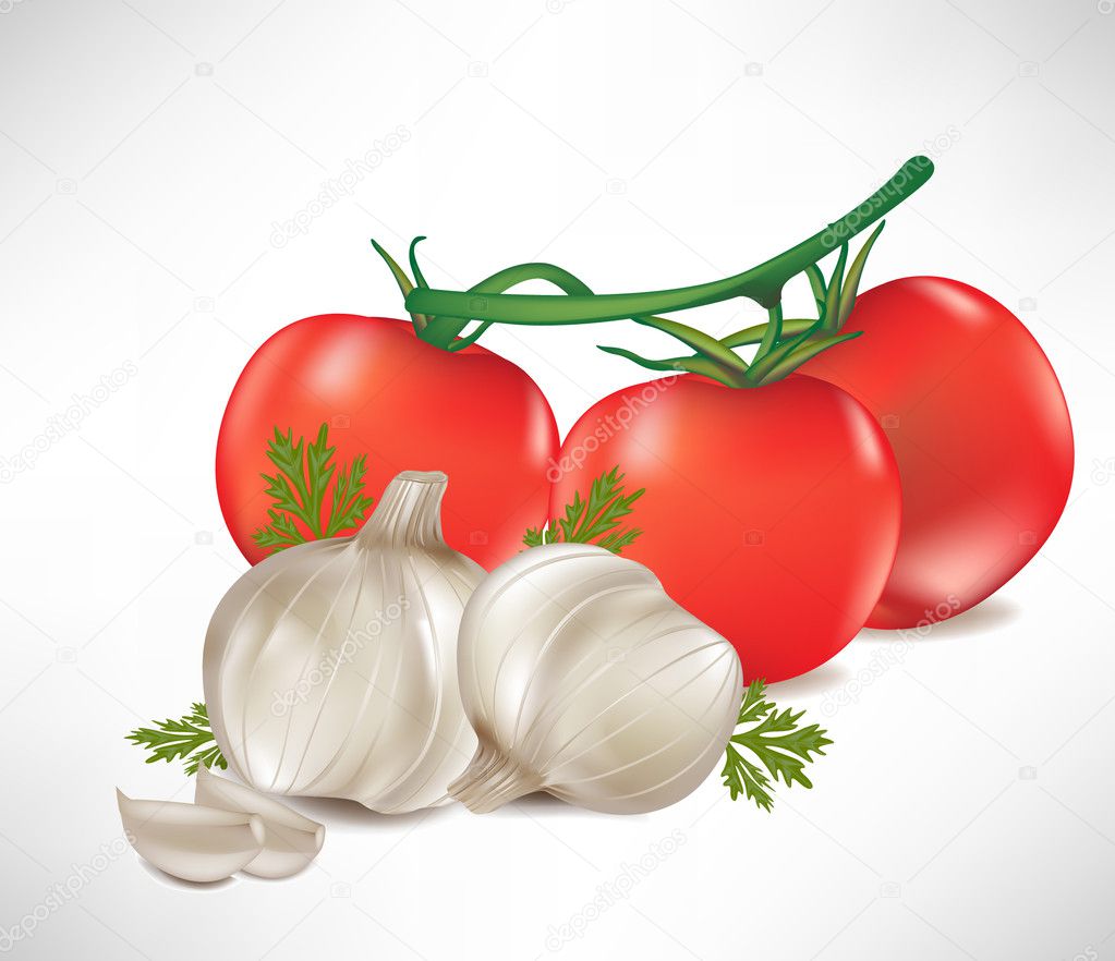 garlic and tomato bunch