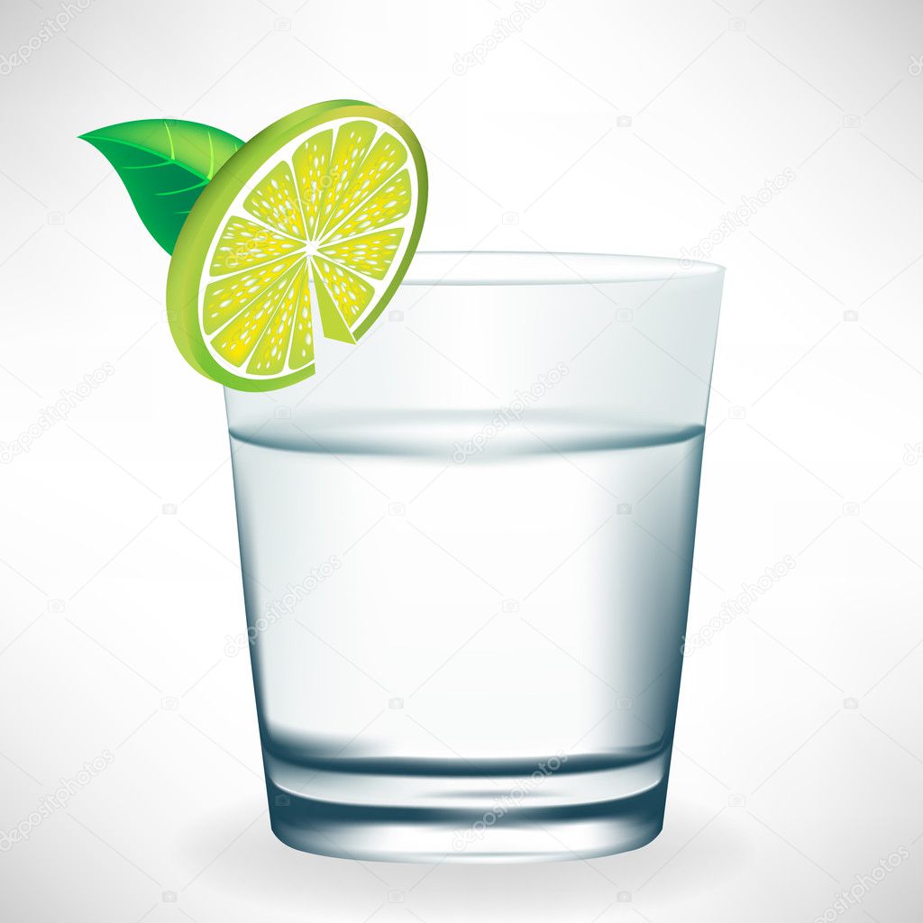 glass of water with lemon slice