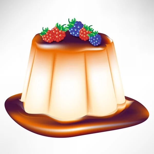 Berry karamelli muhallebi — Stok Vektör
