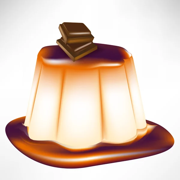 焦糖巧克力奶油冻 — 图库矢量图片
