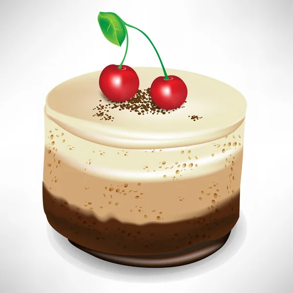樱桃的巧克力慕斯蛋糕 — 图库矢量图片