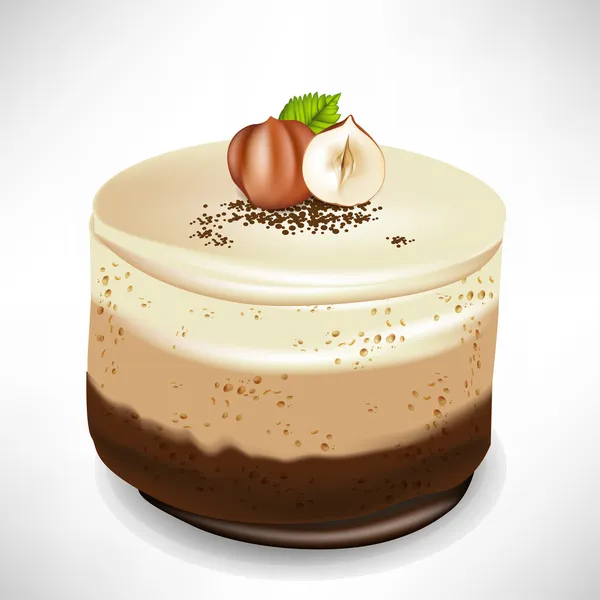 Gâteau mousse chocolat aux noisettes — Image vectorielle