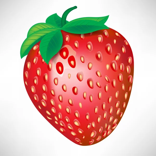 孤立的单个草莓enda jordgubb isolerade — 图库矢量图片