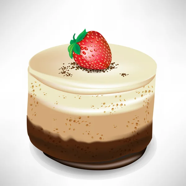 Gâteau mousse chocolat à la fraise — Image vectorielle