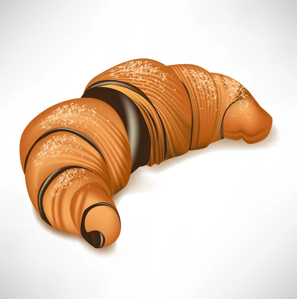 Croissant with chocolate filling — Stock Vector