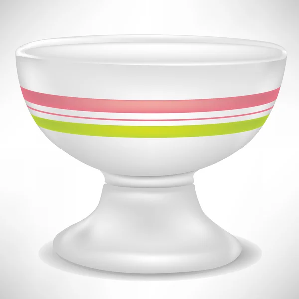 Белая фарфоровая чаша с полосками — стоковый вектор