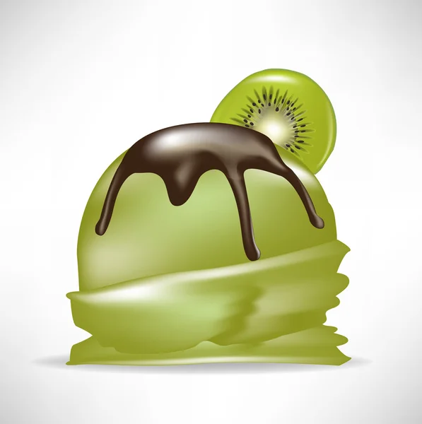 Kiwi fruit of ice cream — Stock Vector