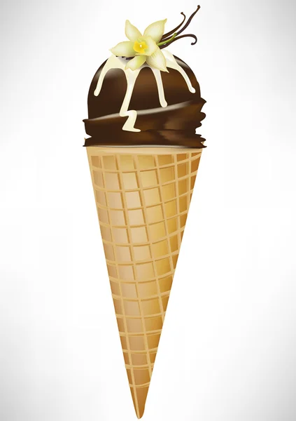 Шоколадное мороженое с ванилью — стоковый вектор