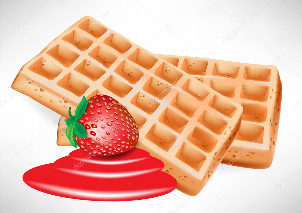 belgian waffles with strawberry