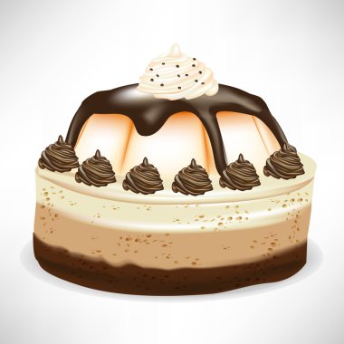 caramel chocolate mousse cake clipart