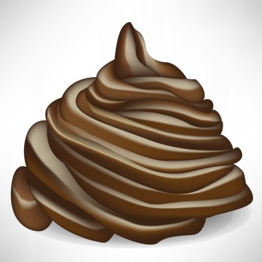 swirl of chocolate whipped cream isolated clipart