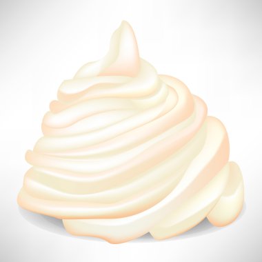 swirl of simple whipped cream isolated clipart