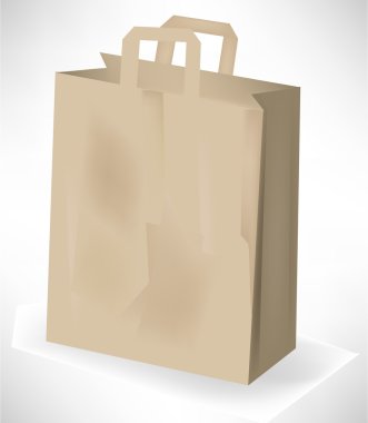 empty grocery paper bag isolated clipart