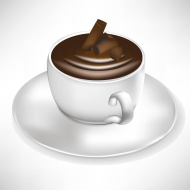 taza de crema de chocolate aislado