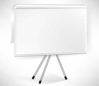 paper flip board with tripod isolated clipart