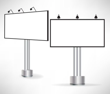 two sides of empty billboard clipart