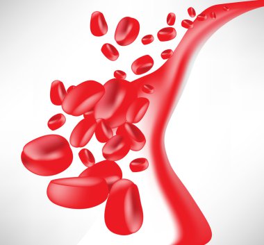 stream of blood cells isolated clipart