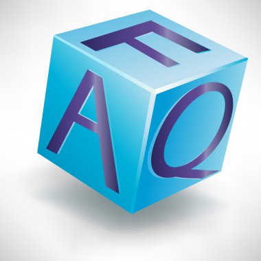 frequently asked questions cube button application clipart