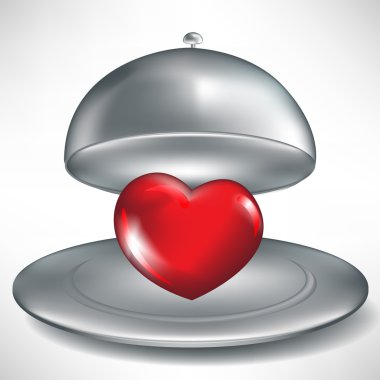 open catering tray with red heart clipart