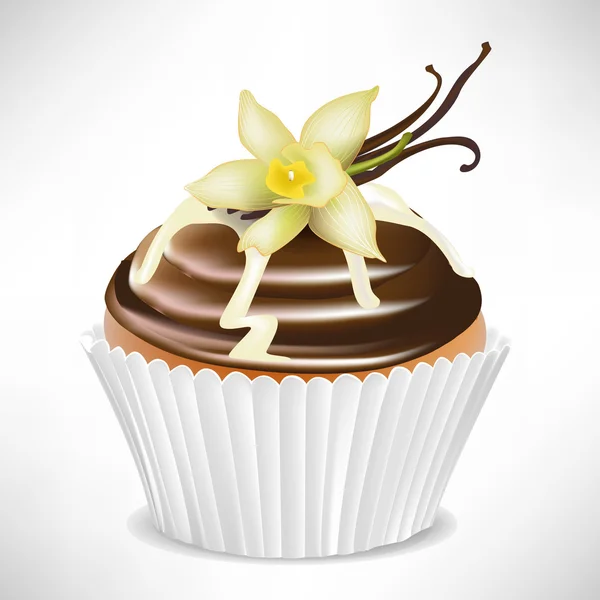 Gâteau tasse chocolat et vanille — Image vectorielle