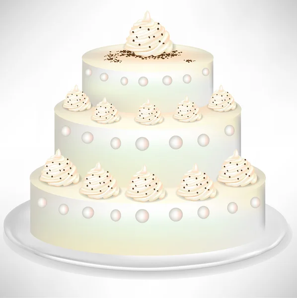 优雅的白色蛋糕 — 图库矢量图片