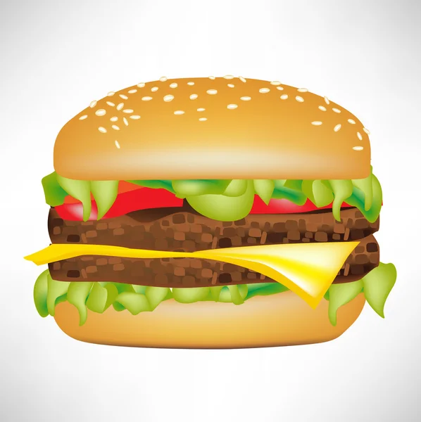 Hambúrguer de tamanho médio isolado — Vetor de Stock