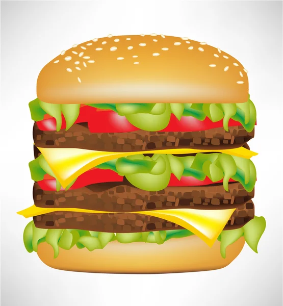 Grande hambúrguer isolado — Vetor de Stock