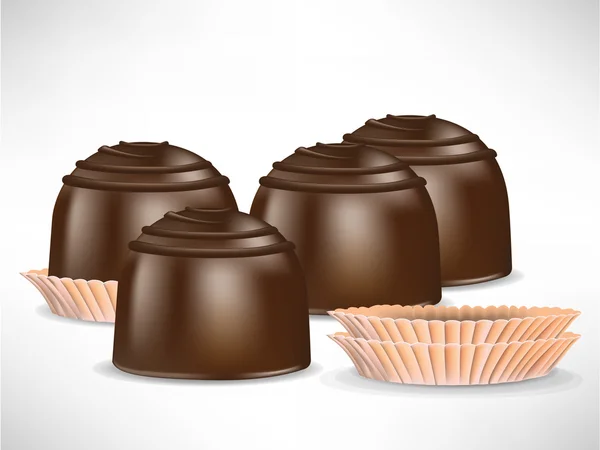 Куча шоколадных конфет изолированы — стоковый вектор