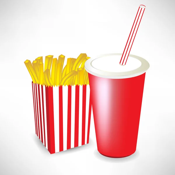 Fast food frites et jus — Image vectorielle
