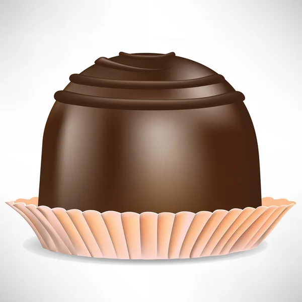 Einzelnes Stück Schokolade isoliert — Stockvektor
