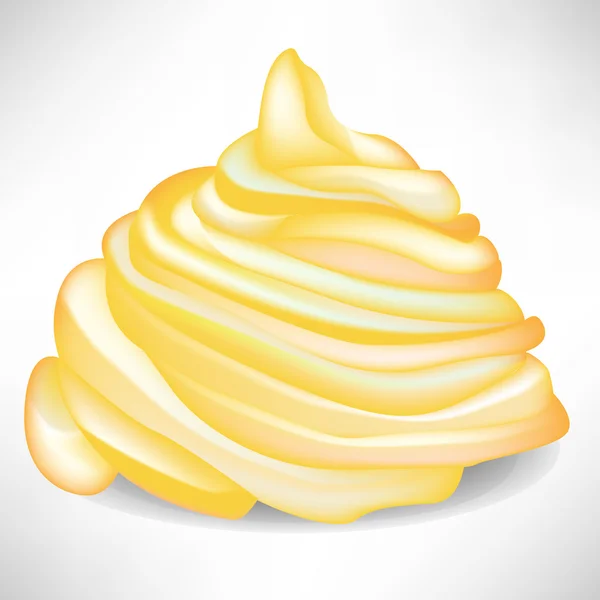 Swirl dari whipped vanilla cream terisolasi - Stok Vektor