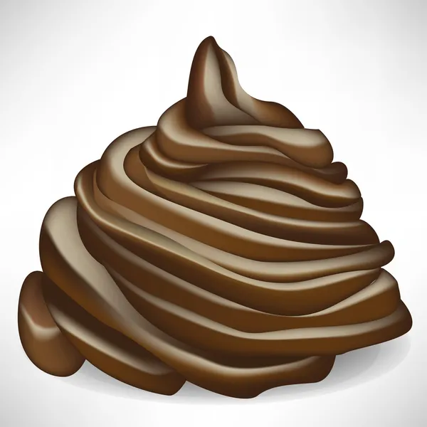 Swirl of chocolate whipped cream isolated — Stock Vector