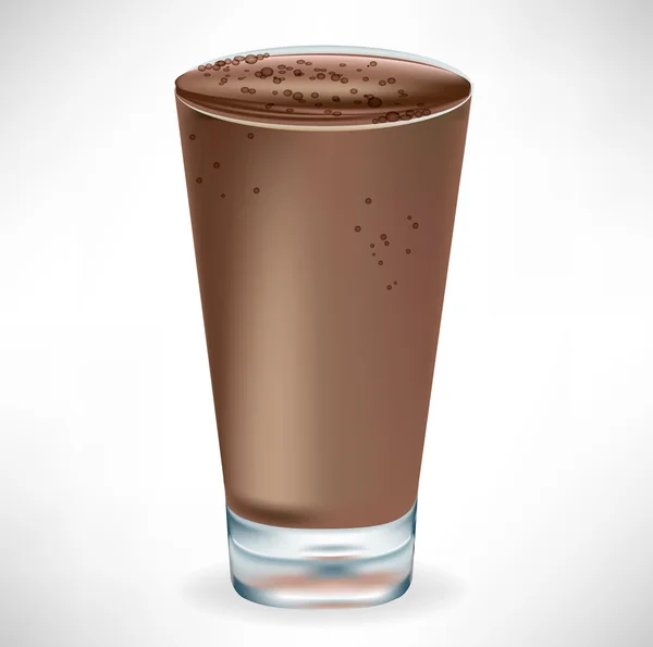 Enkel choklad milkshake glas — Stock vektor