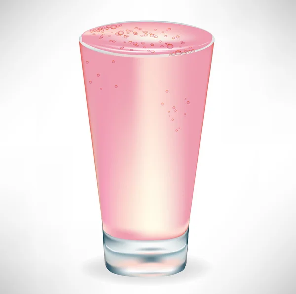 Simple glass with strawberry milkshake — Stock Vector