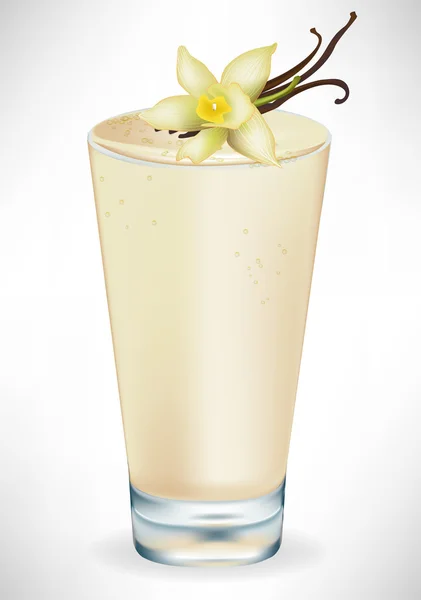 Ванильный коктейль в стакане — стоковый вектор