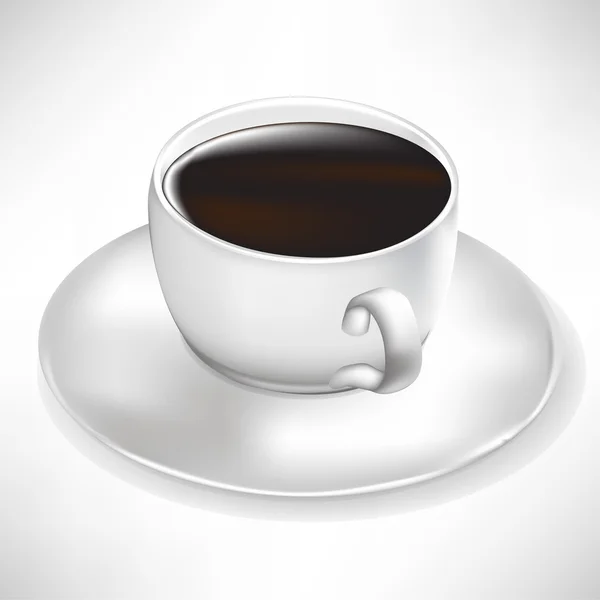 Чашка черного кофе изолированы — стоковый вектор