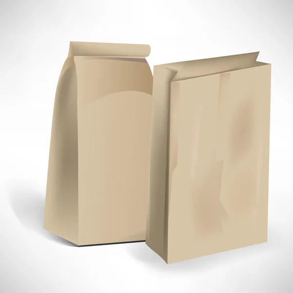 Bolsas de papel cerradas y abiertas — Vector de stock
