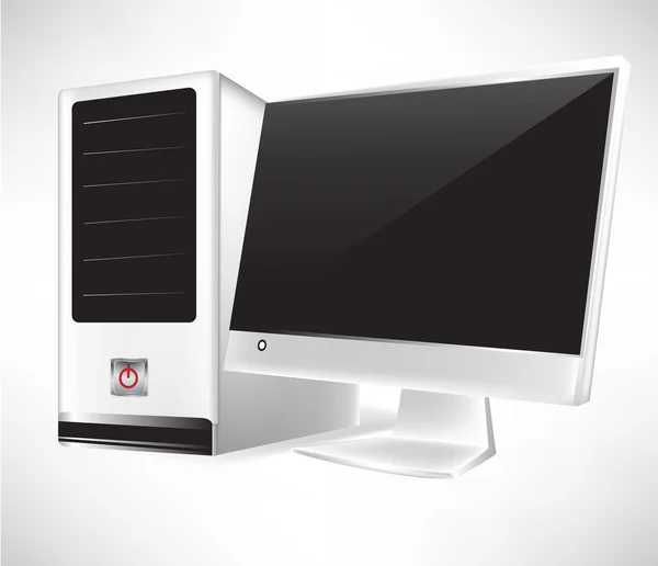 Bilgisayar ekranı ve izole donanım — Stok Vektör